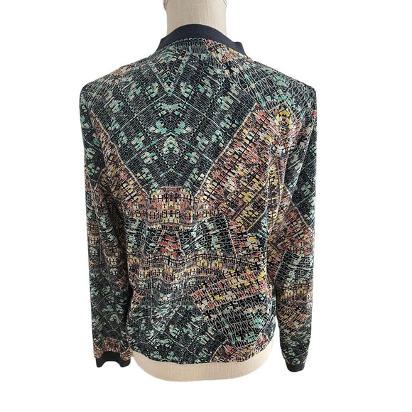 Hinge Womens Blue Zip Up Bomber Jacket Size Small Lightweight Long Sleeve - Picture 2 of 7